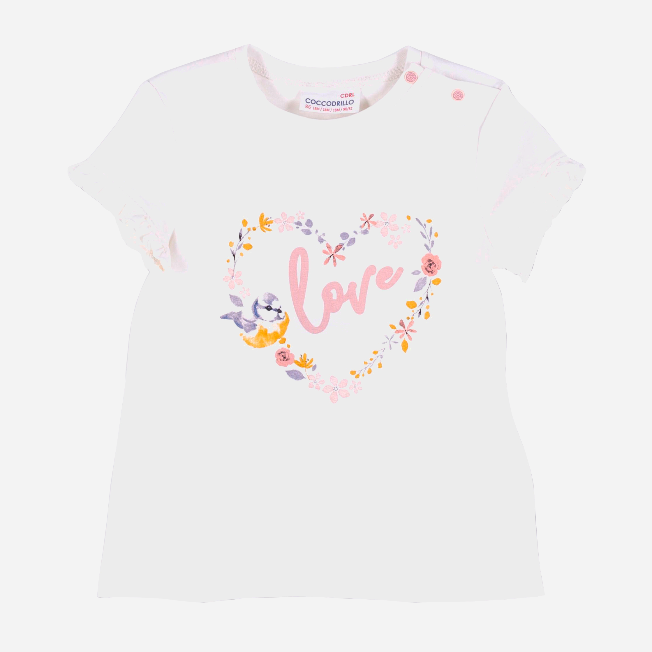 

Футболка Coccodrillo Love WC1143201LOV-003 80 см Молочная