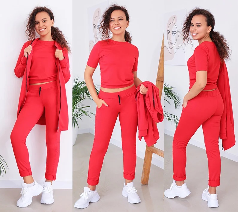

Спортивный костюм тройка FG "Love Republic" Красный 42-44 Двунитка