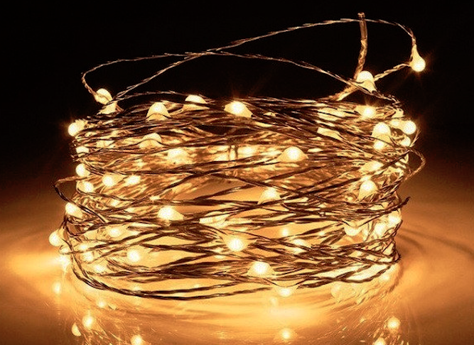 

Гирлянда светодиодная, новогодняя "Роса", 100 LED, 10м, тепло белая