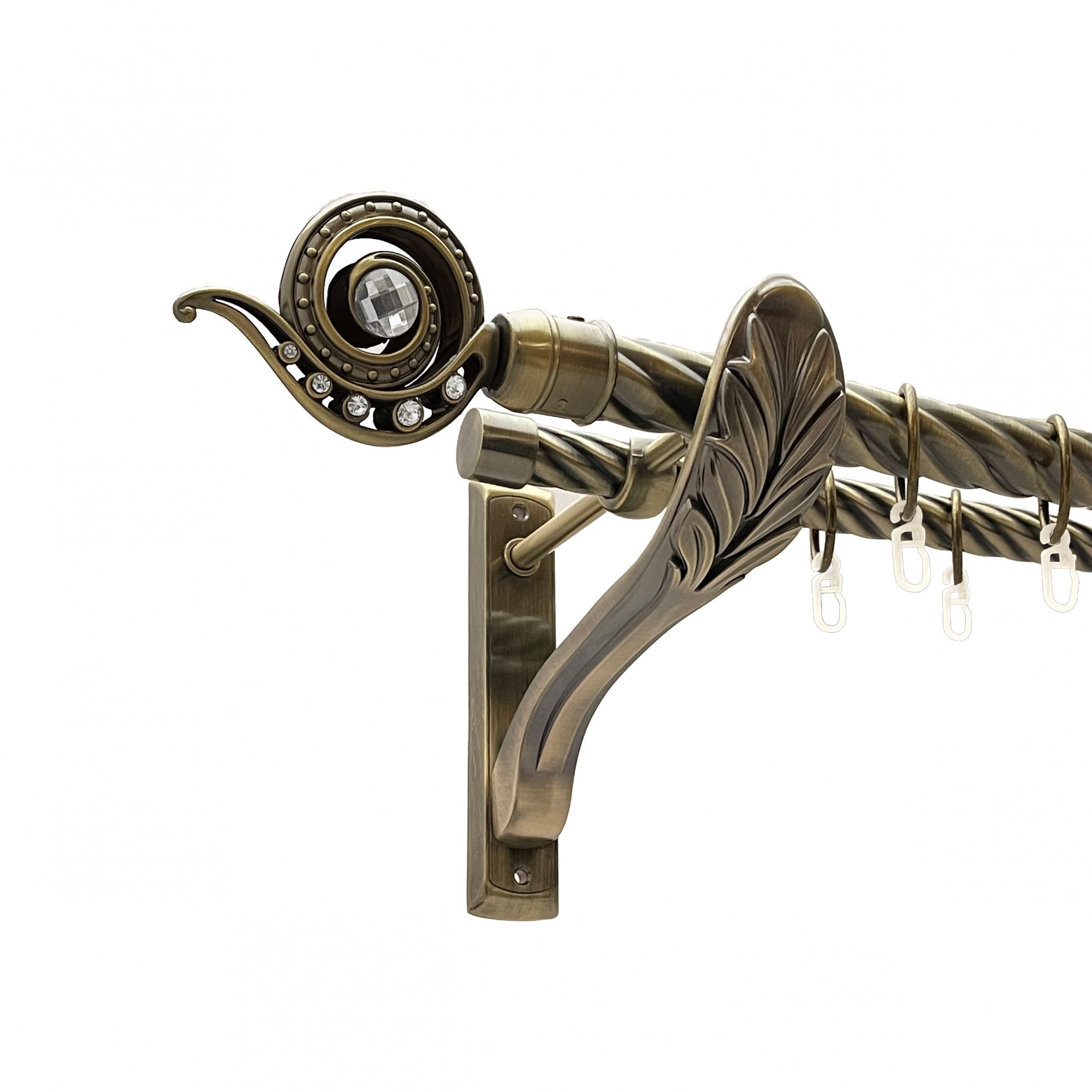 

Карниз Orvit Око Дракона металевий дворядний ретро скручена труба кільце металеве Антик 25\19 мм 240 см (00-00016452)