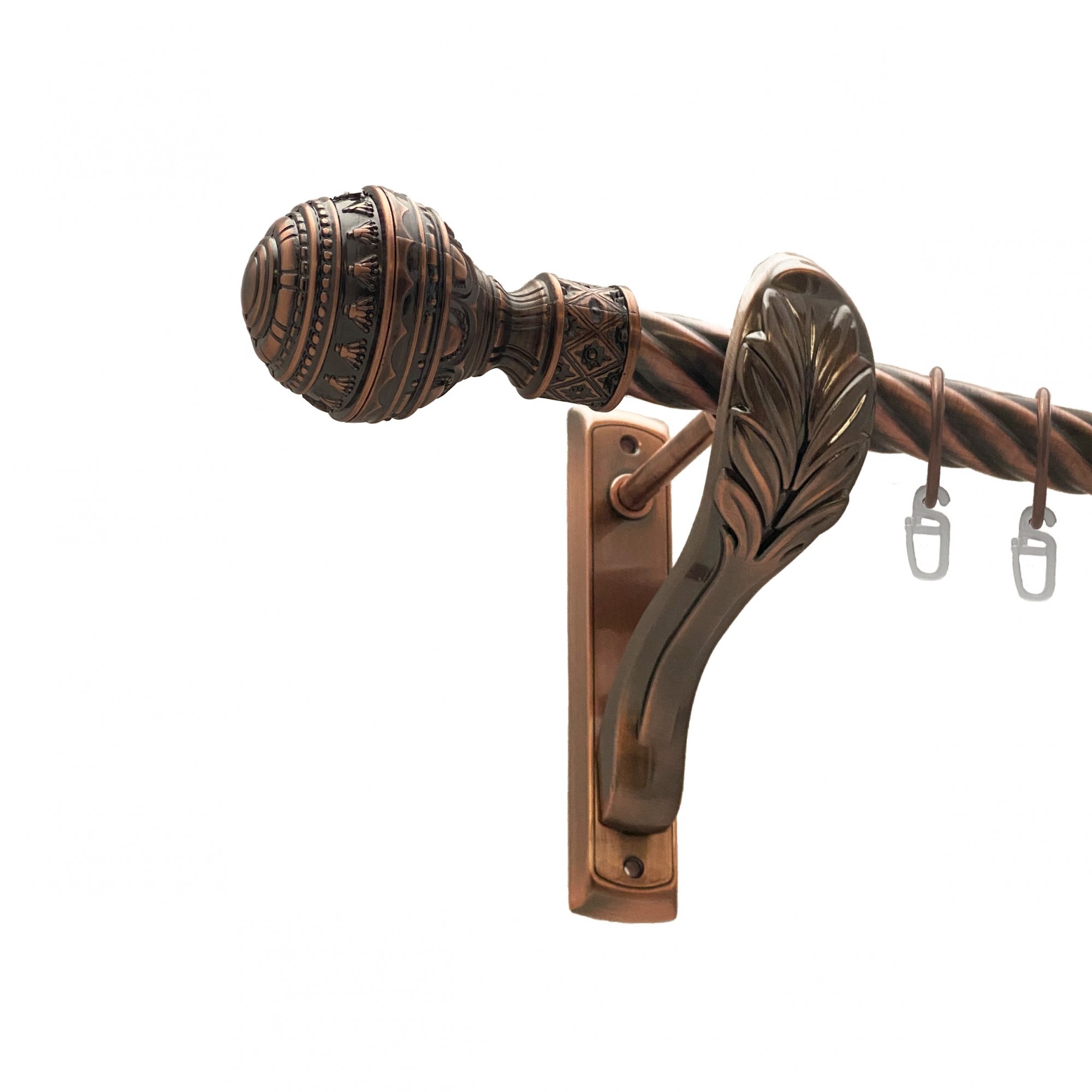 

Карниз Orvit Арабеска металевий однорядний ретро скручена труба кільце металеве Мідь 25 мм 300 см (00-00016341)