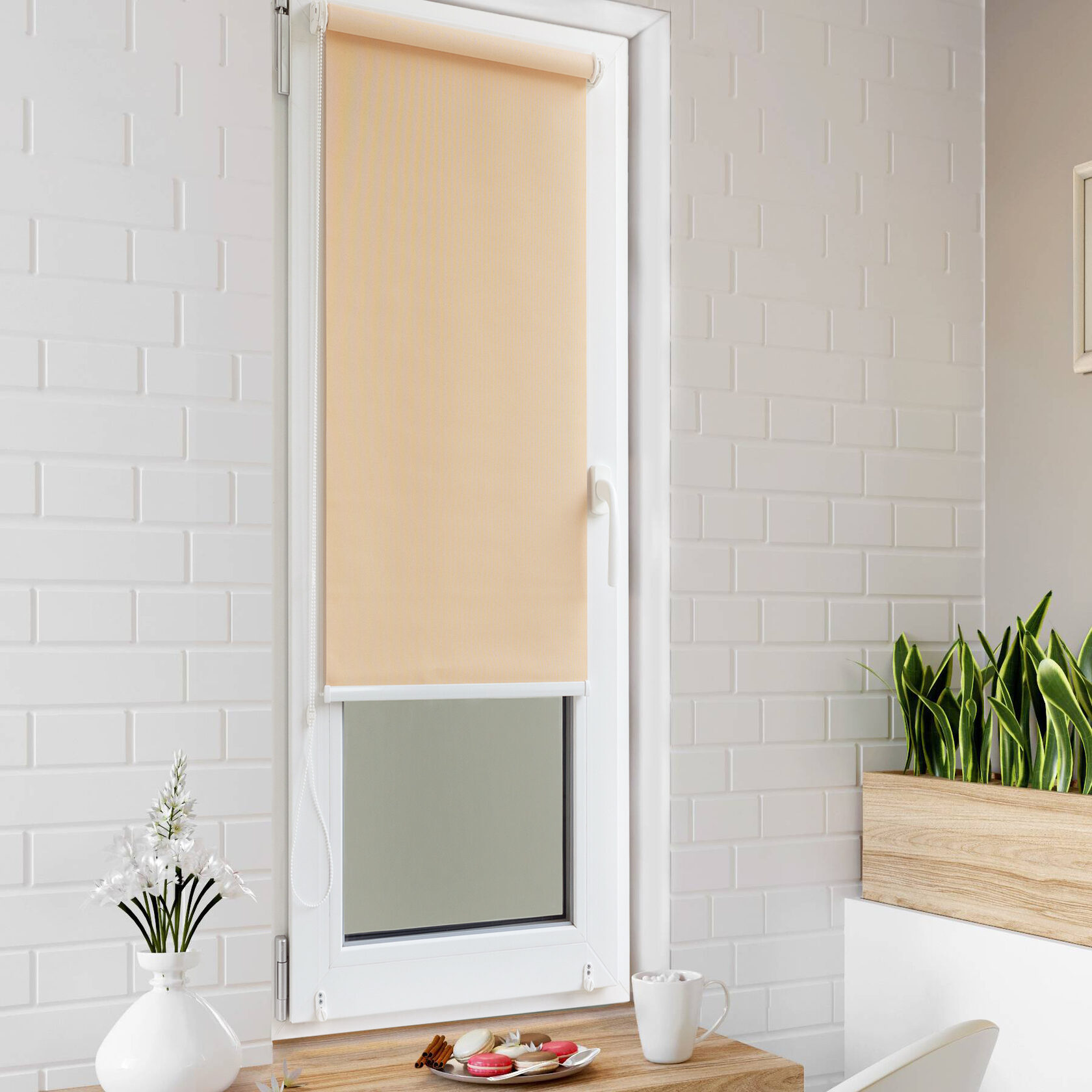 

Ролет тканевый Roll deLuxe Сиде персик 130x170 см