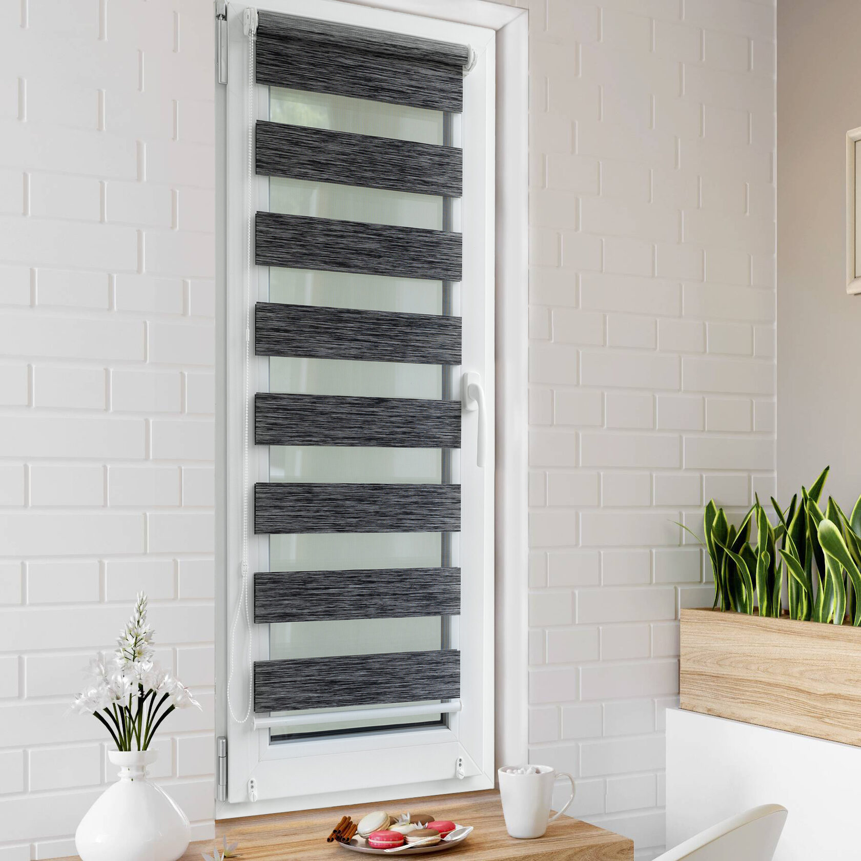 

Ролет тканевый Roll deLuxe День Ночь Рустик 145x160 см