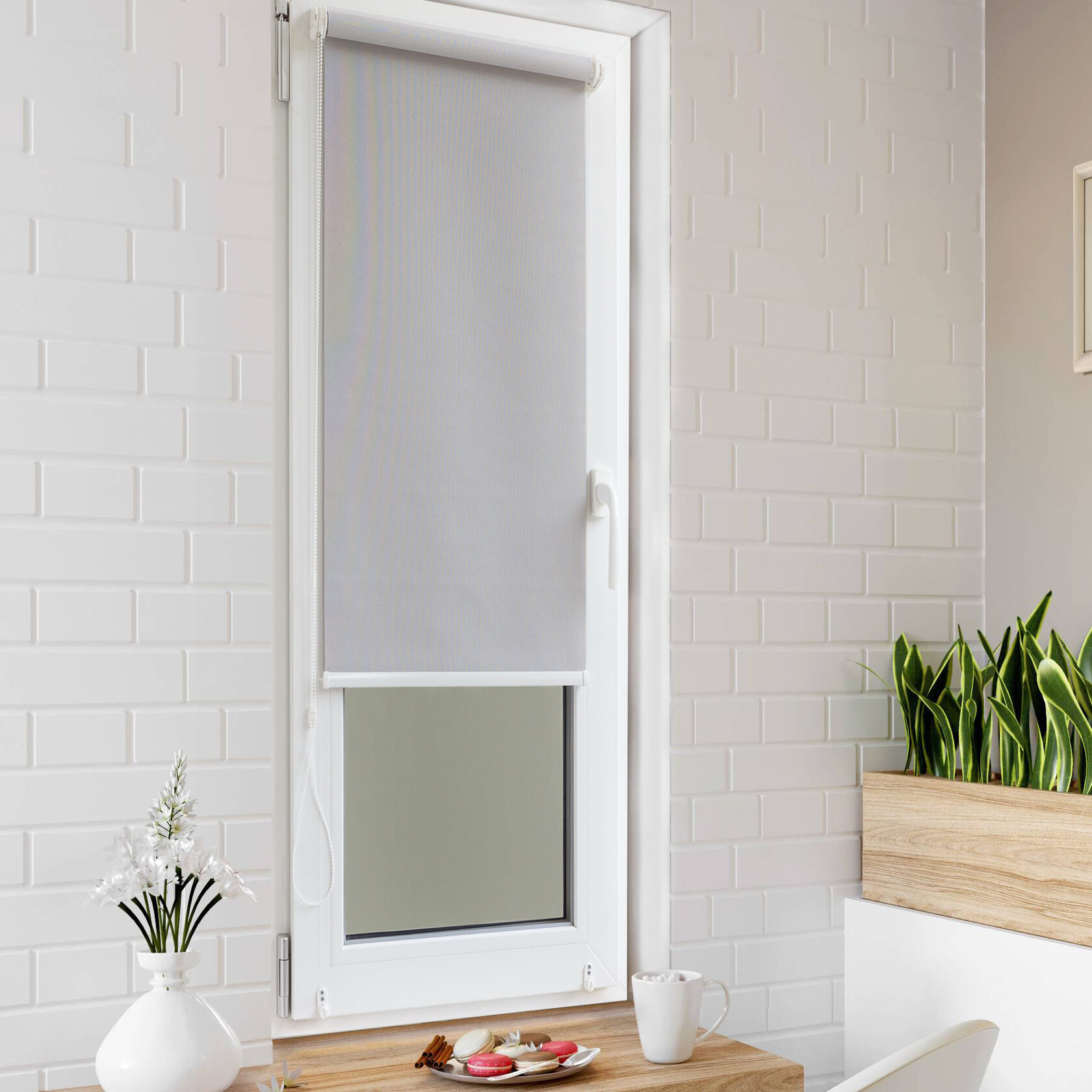 

Ролет тканевый Roll deLuxe Сиде пепел 105x170 см
