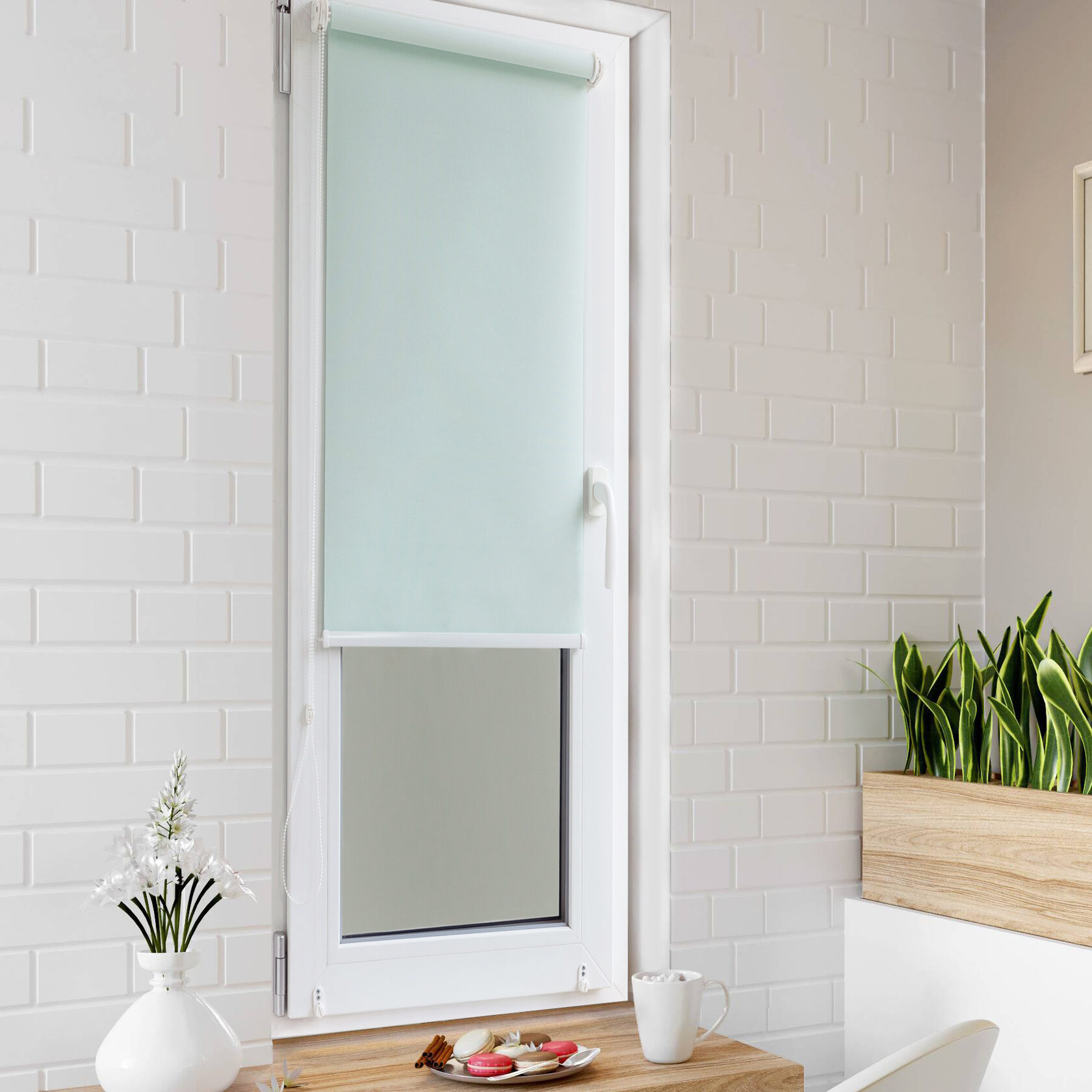 

Ролет тканевый Roll deLuxe Сиде ментол 150x170 см