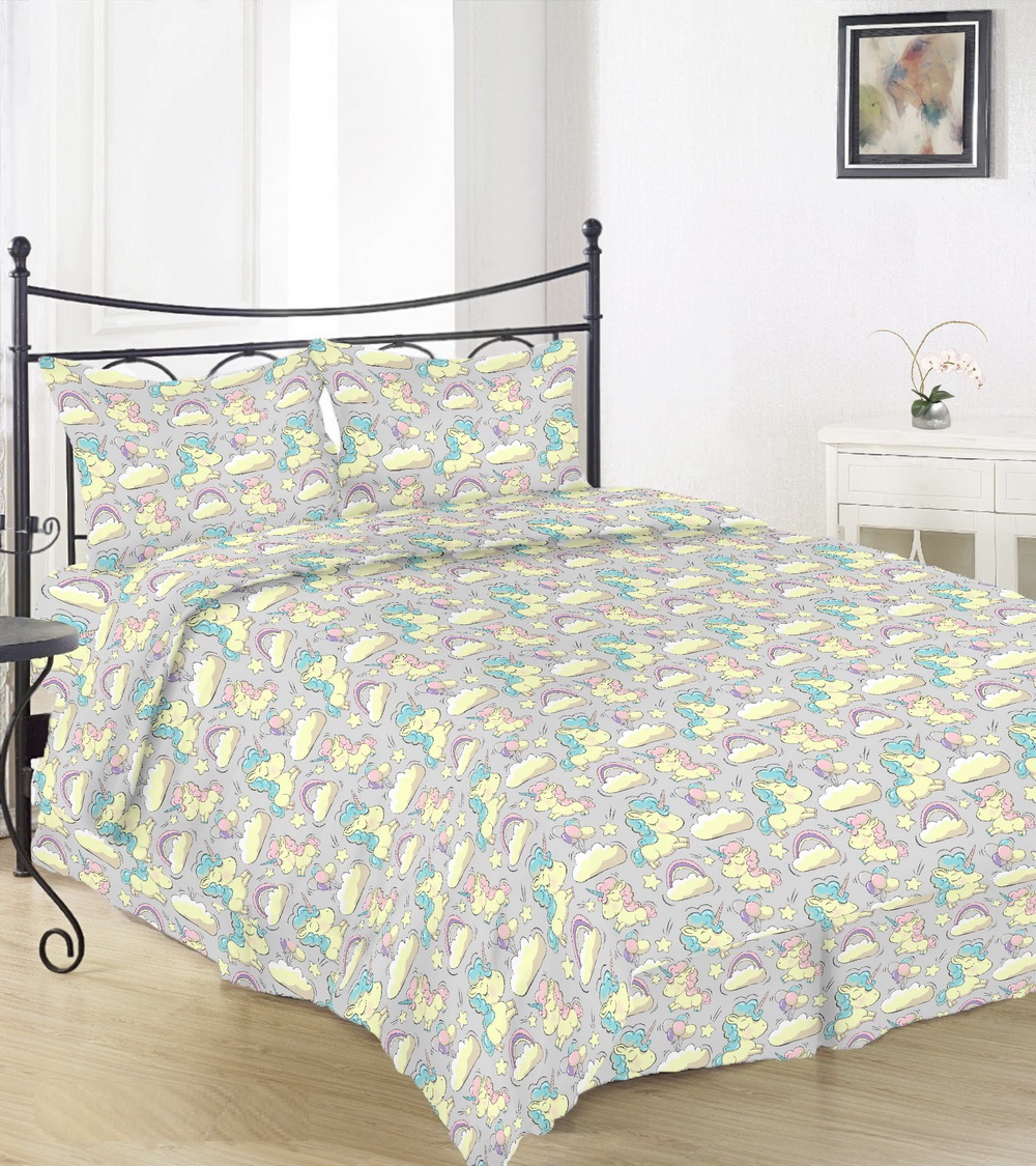 

Комплект Полуторный постельного белья Moka Textile Бязь Единорожки 145х210см