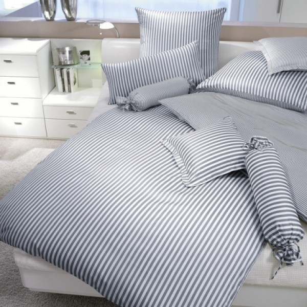 

Комплект полуторного постельного белья Moka Textile Горизонталь серая Бязь Люкс 145*210