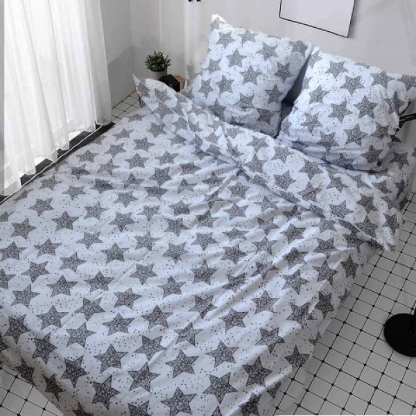 

Комплект двуспального постельного белья Moka Textile Галактика на белом Бязь 175х210см