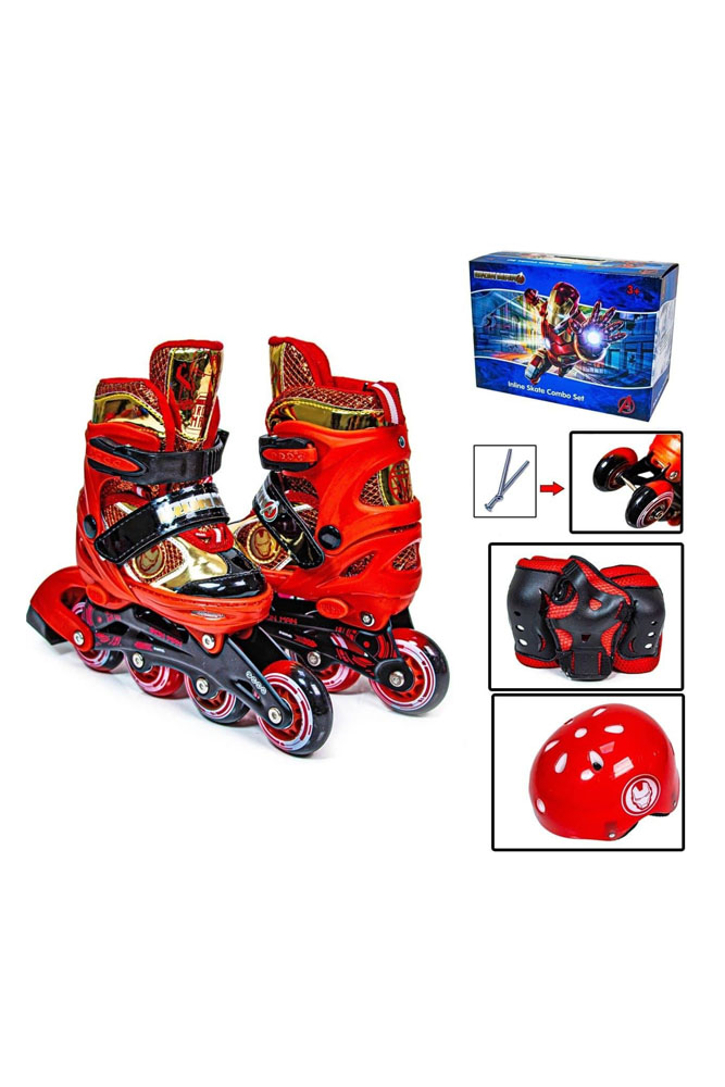 

Ролики з комплектом захисту DISNEY COMBO IRON MAN, S червоний