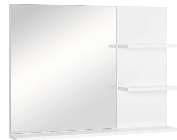 

Настенное зеркало навесное с 3 полками для ванной комнаты открытое BRMF Белый (2063)