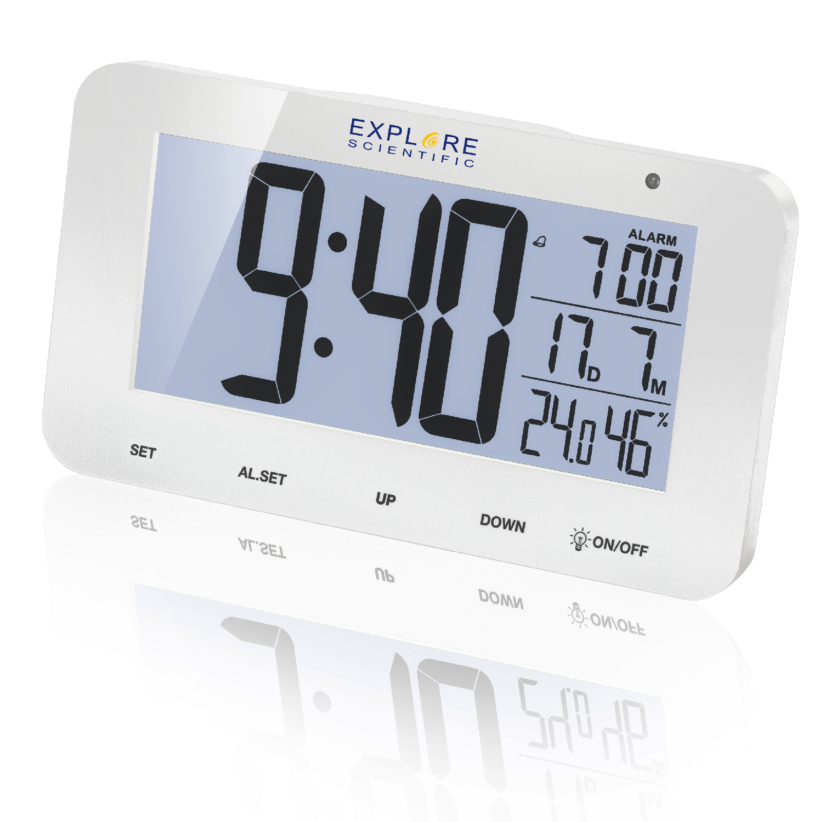 

Часы настольные Explore Scientific RC Alarm White Refurbished