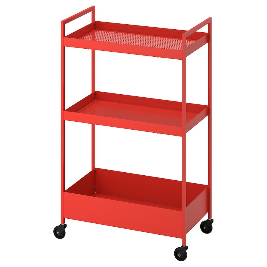

Столик на колесах IKEA NISSAFORS 50,5х30х83 см червоно-помаранчевий (804.657.45)