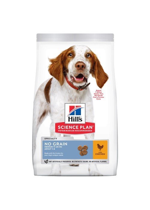 

Сухой корм для собак средних пород с курицей Hill"s ( Хилс ) Adult Medium Breed No Grain 14 кг