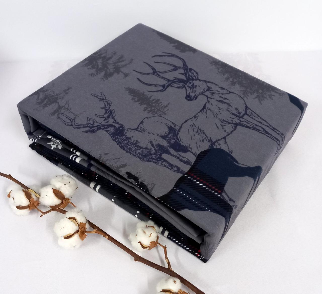 

Постельное белье First Choice фланель 200x220 Happiness Navy Blue