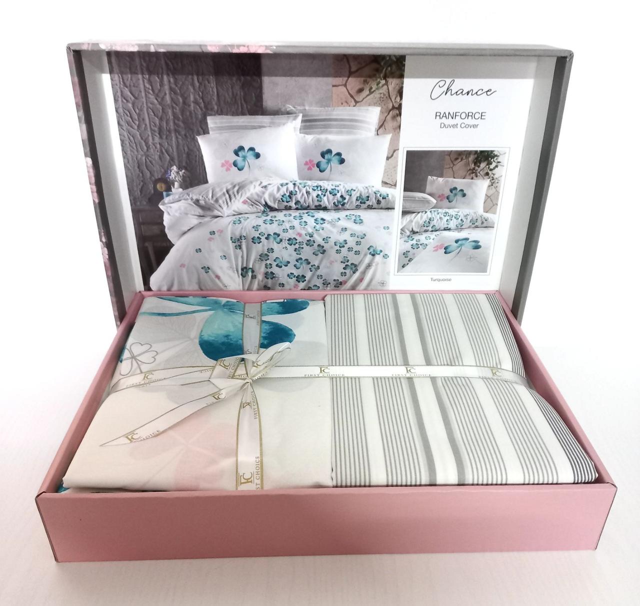 

Постельное белье First Choice ранфорс 200x220 Chance Turquoise