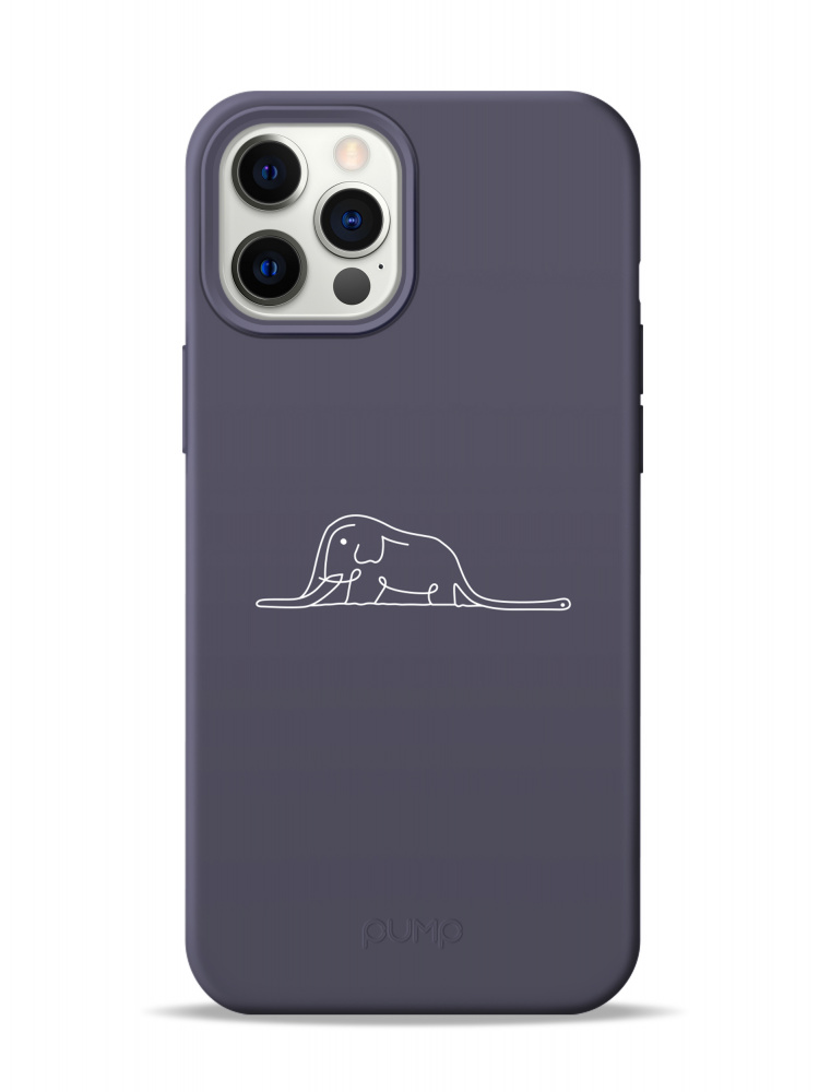 

Чехол-накладка Pump Silicone Minimalistic Case for iPhone 12 Pro Max Elephant In A Boa С рисунком Синий