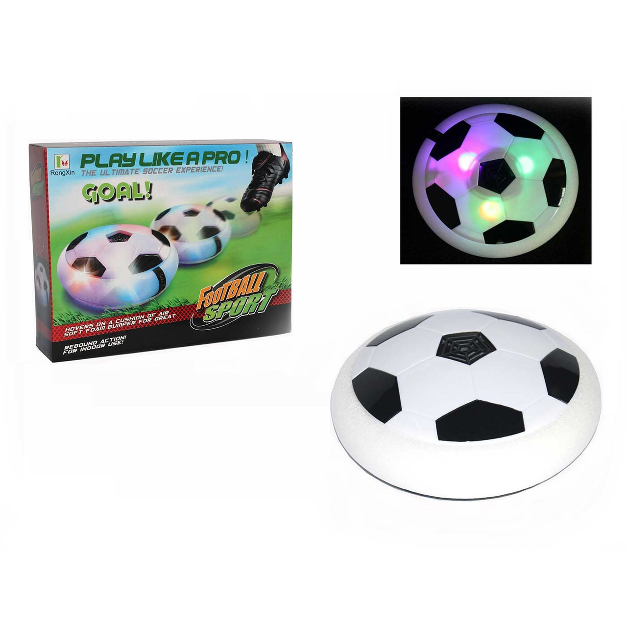 

Аэромяч RongXin Hover Ball для домашнего футбола с подсветкой 18 см (3222)