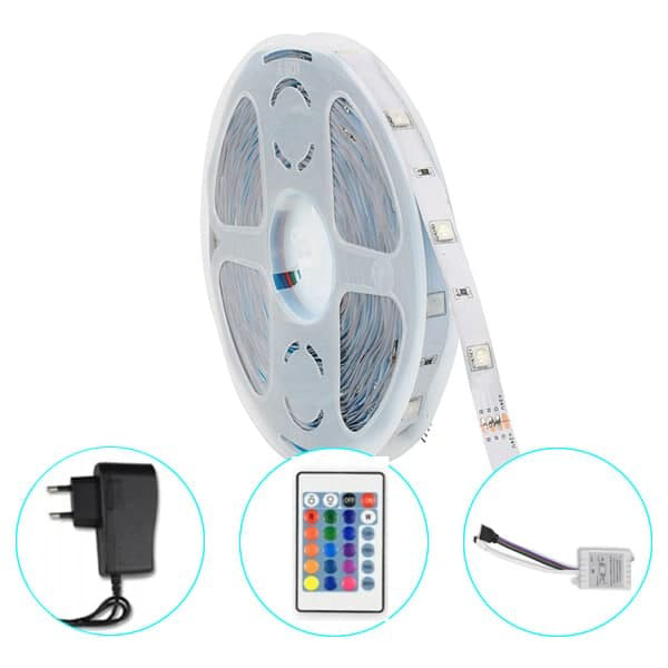 

Светодиодная лента SMD 3528 RGB 5 м на силиконе разноцветная
