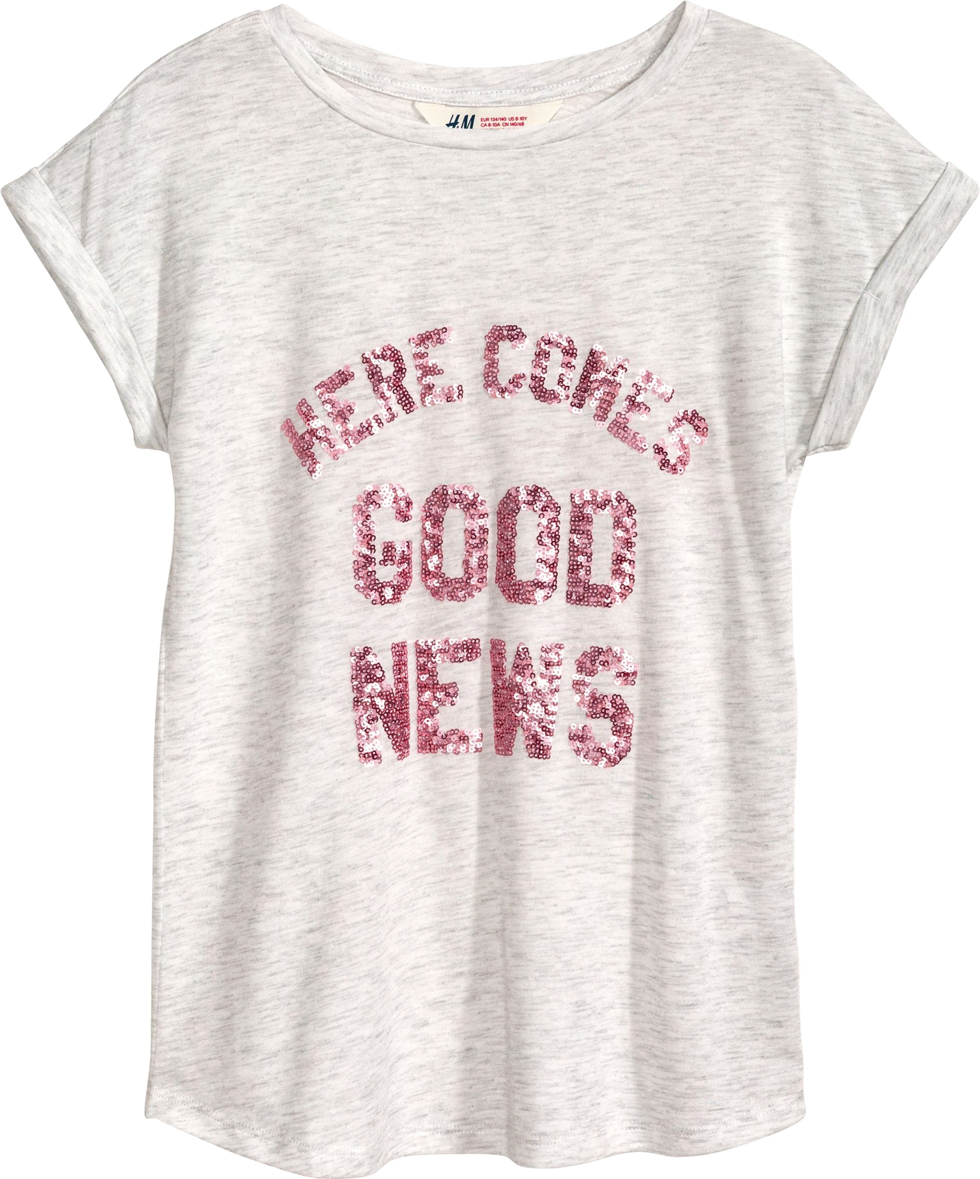

Футболка H&M 5hm01120187 146-152 см Светло-серая