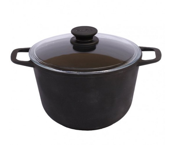 

Кастрюля чугунная 6 л со стеклянной крышкой Биол БЛ 0206С (6786)