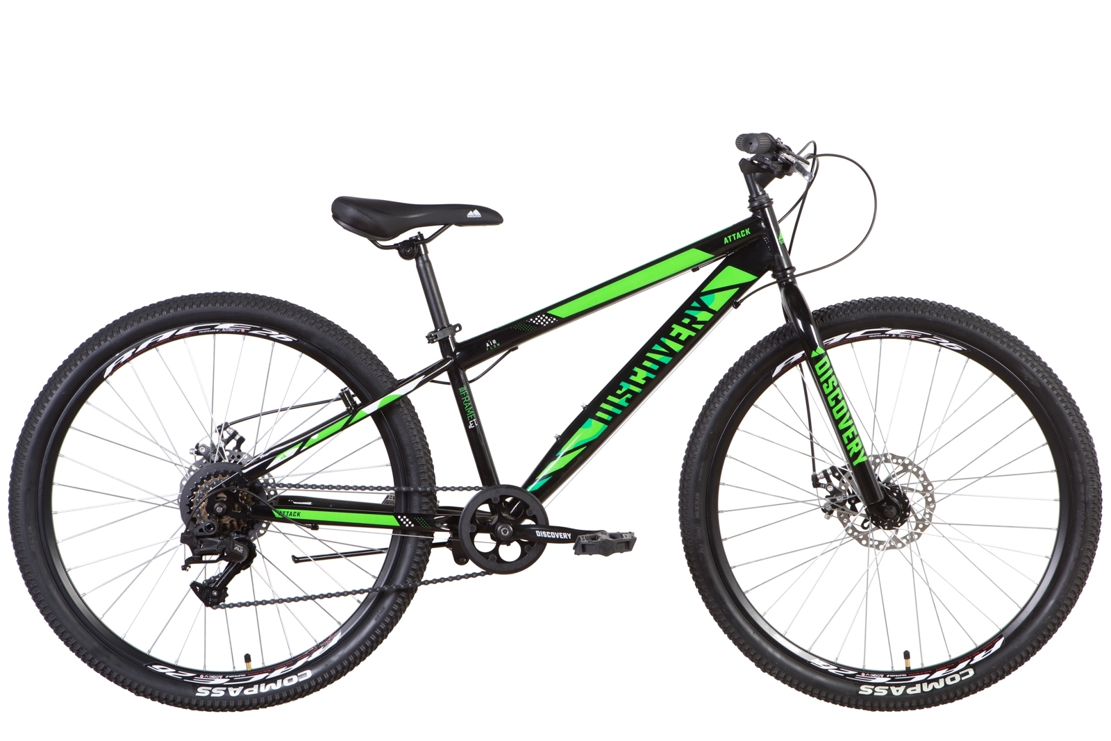 

Велосипед ST 26" Discovery ATTACK DD 2022 (черно-зеленый ) Discovery OPS-DIS-26-439