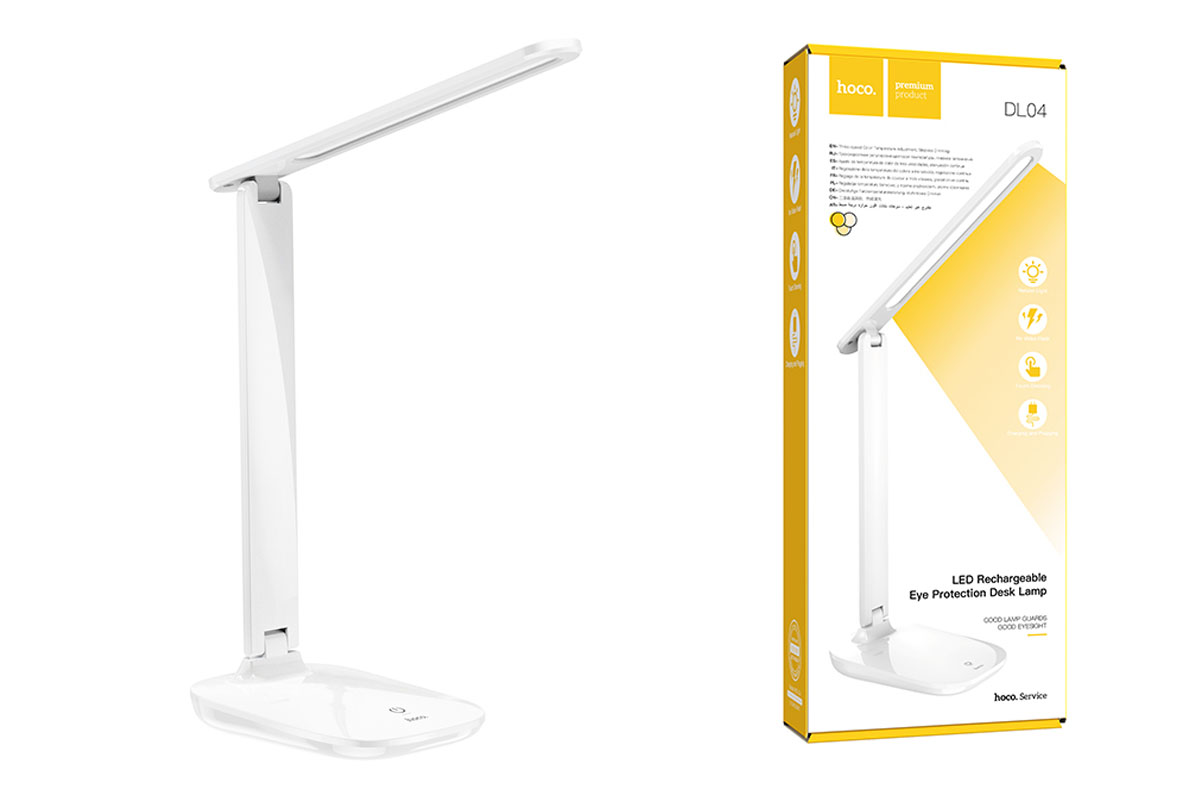 

Настольная лампа HOCO LED rechargeable eye protection desk lamp DL04 |3 touch level color| White