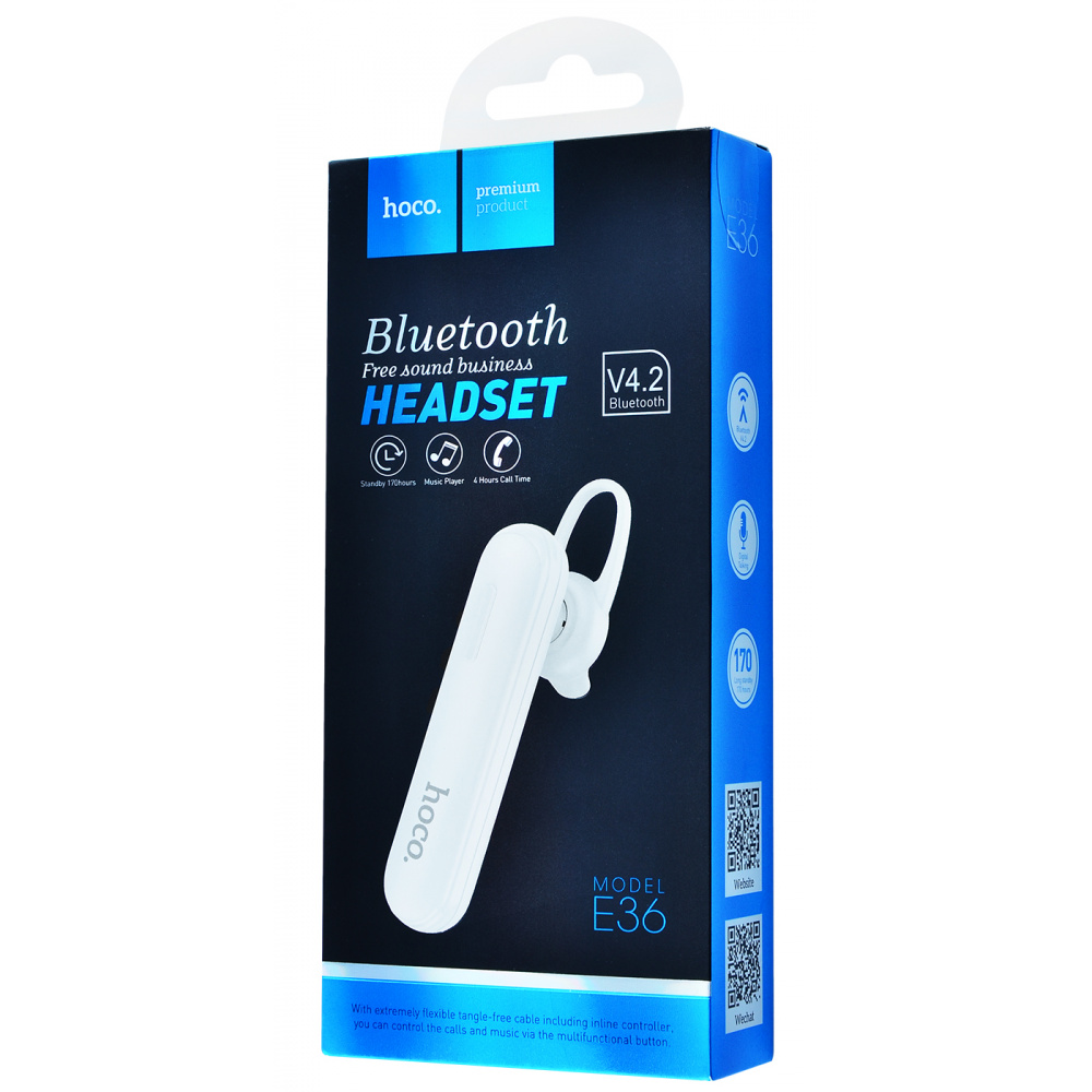 

Bluetooth Гарнитура Hoco E36 Free Sound Business Белый (00000031039_2)