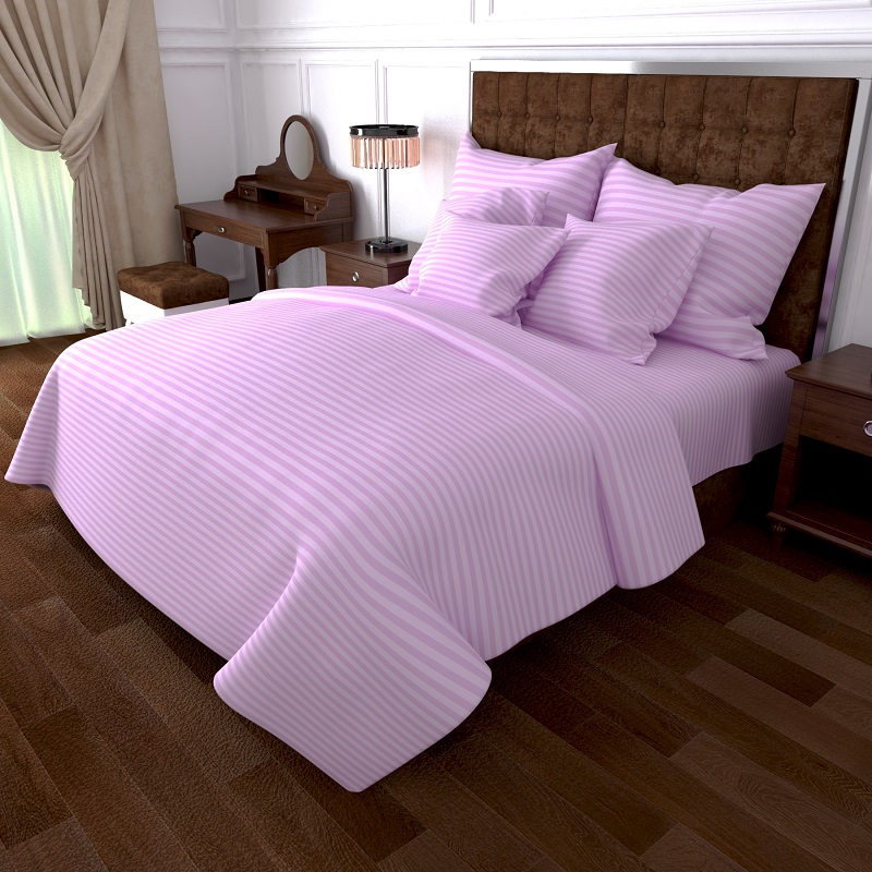

Комплект постельного белья Уютная Жизнь Бязь Голд Семейный 150x220x2 Фиолетовый в полоску (K-G-N-0905-violet)