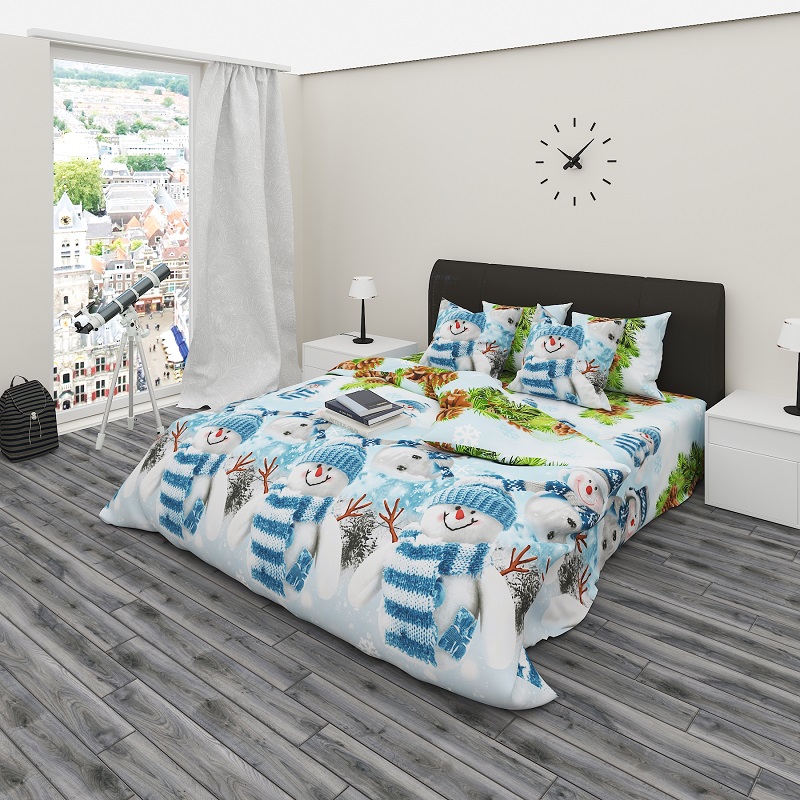 

Комплект постельного белья Уютная Жизнь Бязь Голд Семейный 150x220x2 Снеговики (K-G-N-7565)