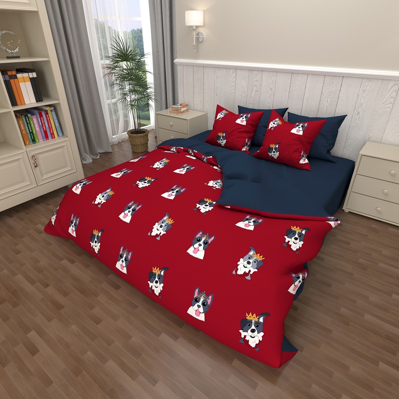 

Комплект постельного белья Уютная Жизнь Бязь Голд Семейный 150x220x2 Собачки (K-G-N-7720-A-B)