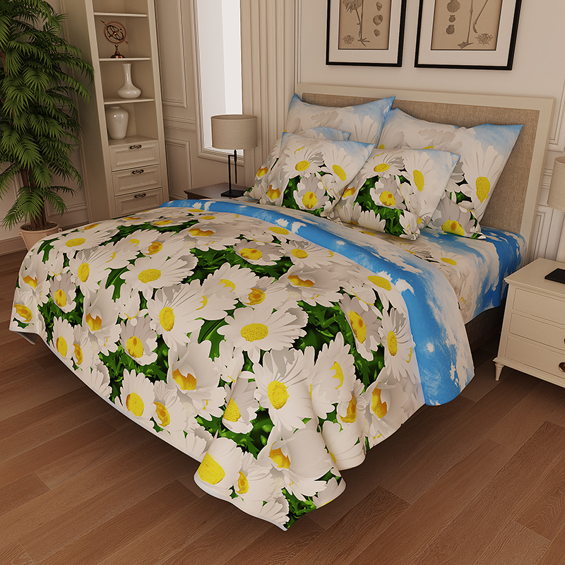 

Комплект постельного белья Уютная Жизнь Бязь Голд Семейный 150x220x2 Ковер из ромашек (K-G-N-3-D-61)
