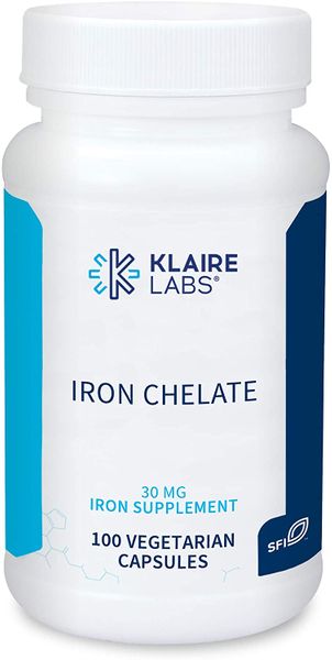 

Хелат железа Iron Chelate Klaire Labs 30 мг 100 капсул (KLL005)