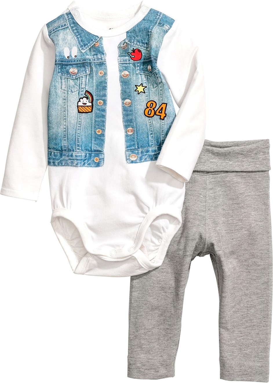 

Костюм (боди + штанишки) H&M 5hm03200363 62 см Белый