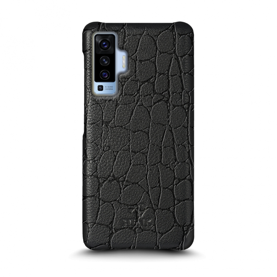 

Кожаная накладка Stenk Reptile Cover для Vivo X50 Чёрная