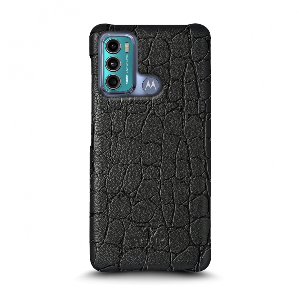 

Кожаная накладка Stenk Reptile Cover для Motorola Moto G60 Чёрная