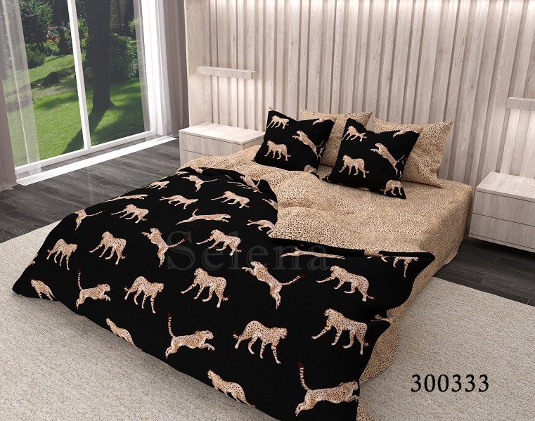 

Постельное белье сатин Selena Гепарды 300333 Семейный