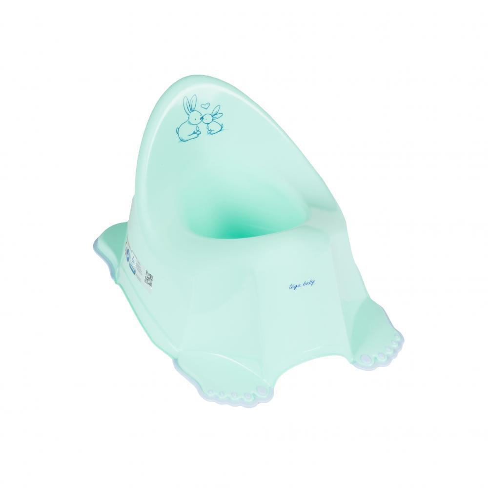 

Горшок детский не скользящий Tegababy Кролики, мятный (KR-001-105)