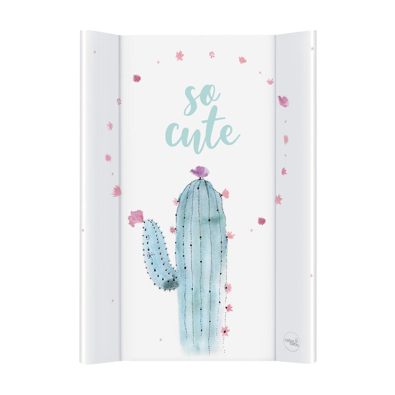 

Детская пеленальная доска с бортиками для новорожденных Cebababy Watercolor Word: Cactus 50х70 см, белый (W-200-123-650)