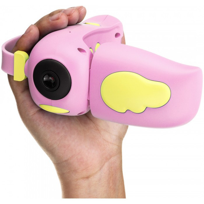 

Детская ручная цифровая видеокамера Smart Kids Video Camera HD DV-A100 Розовая интерактивная игрушка для фото и видео с микрофоном 2" дисплеем и игрой + ремешок на руку