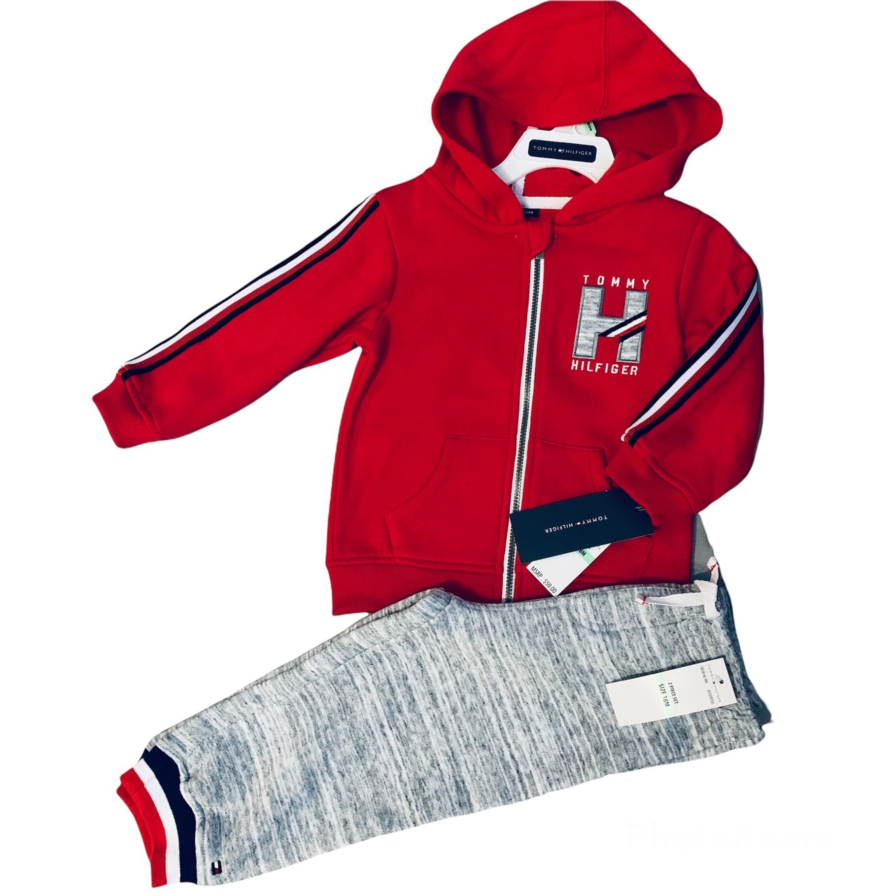 

Костюм (кофта + штаны) Tommy Hilfiger 84 см Красный/серый