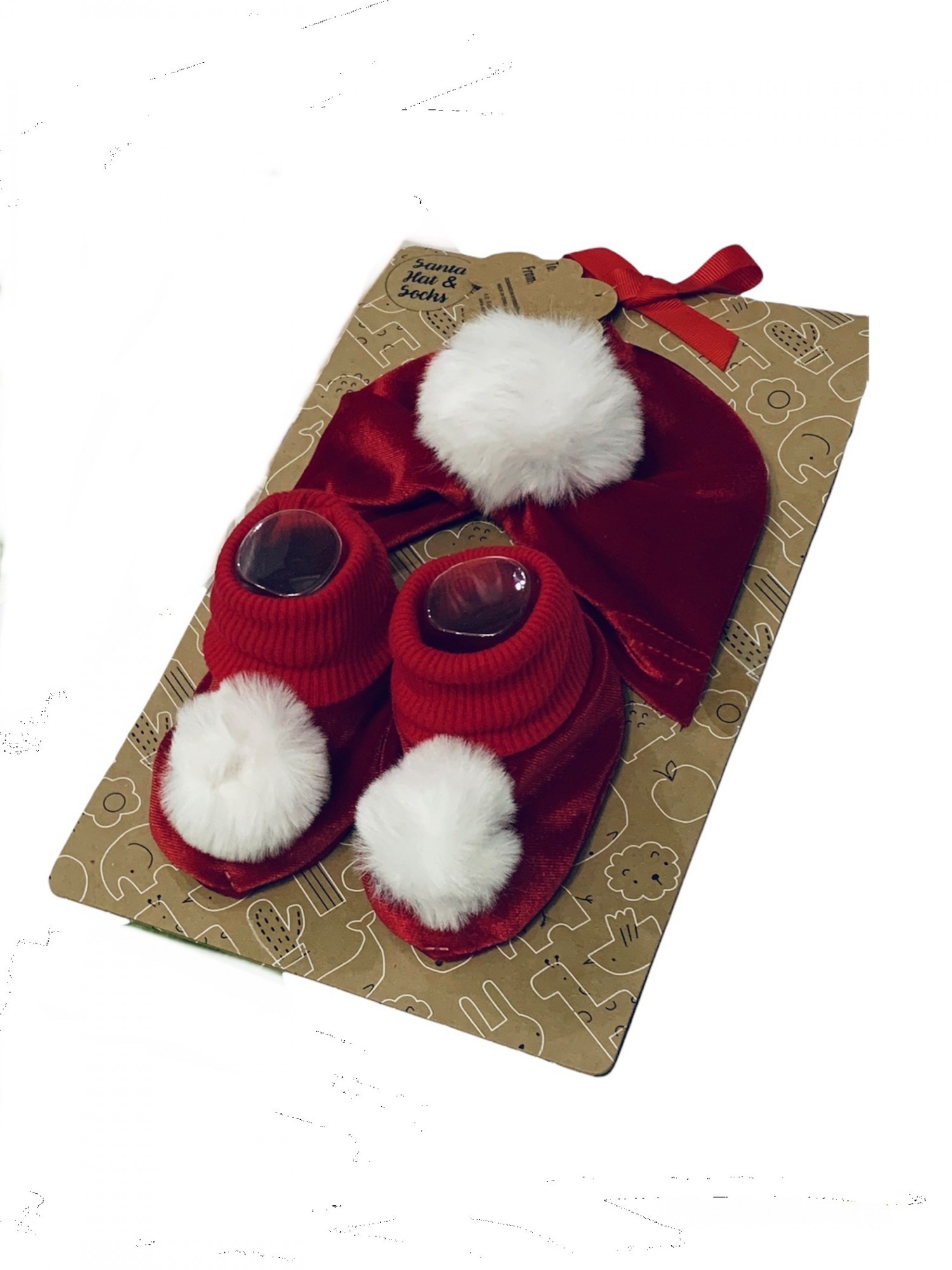 

Шапочка + пинетки Baby Assentials 35-45 см Красный