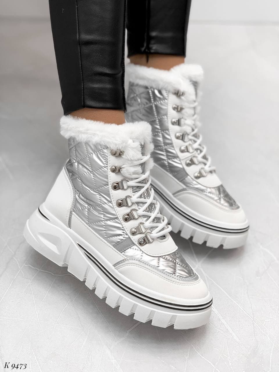 

Женские Ботинки Эко нубук, плащевка (9473) 37 23 см Белые