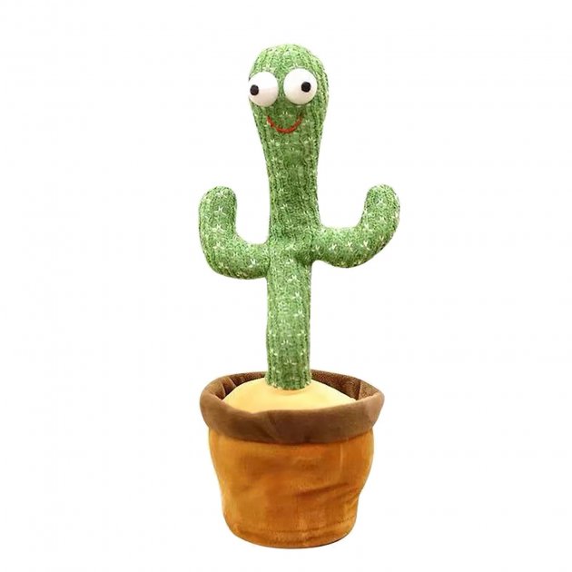 

Танцующий и поющий игрушечный кактус в горшке с подсветкой Dancing Cactus повторяшка для TikTok Зелёный