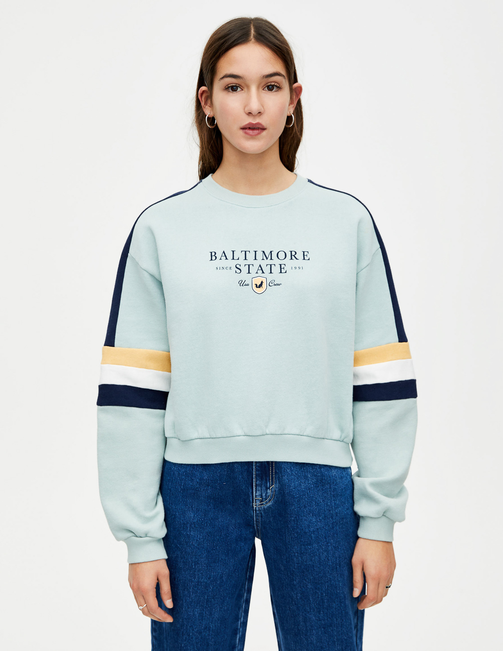 

Свитшот PULL & BEAR Ж1077958 (5590/359/426) цвет голубой S