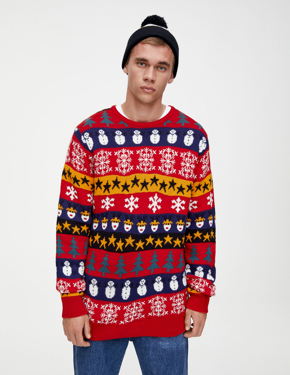 

Свитер PULL & BEAR М0116040 (9558/533/600) цвет красный M