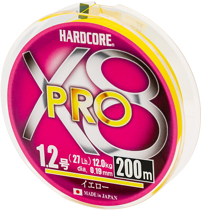 

Шнур Duel Hardcore X8 PRO 200 м 0.19 мм 12 кг #1.2 Yellow (H3885-Y)