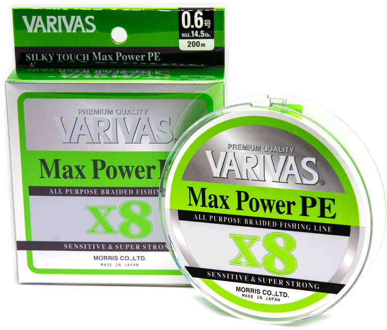

Шнур Varivas Max Power PE X8 Lime 200 м #0.6 Lime Green (VA 13511)