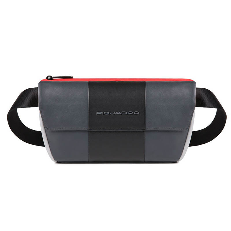 

Поясная сумка Piquadro Urban Grey-Black с RFID защитой