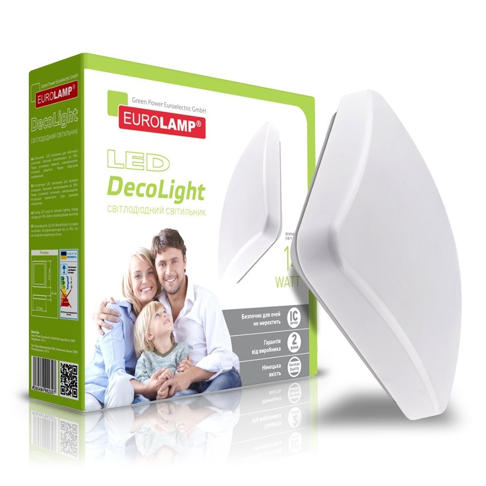 

EUROLAMP LED Світильник накладний матовий квадратний NEW 14W 4000K