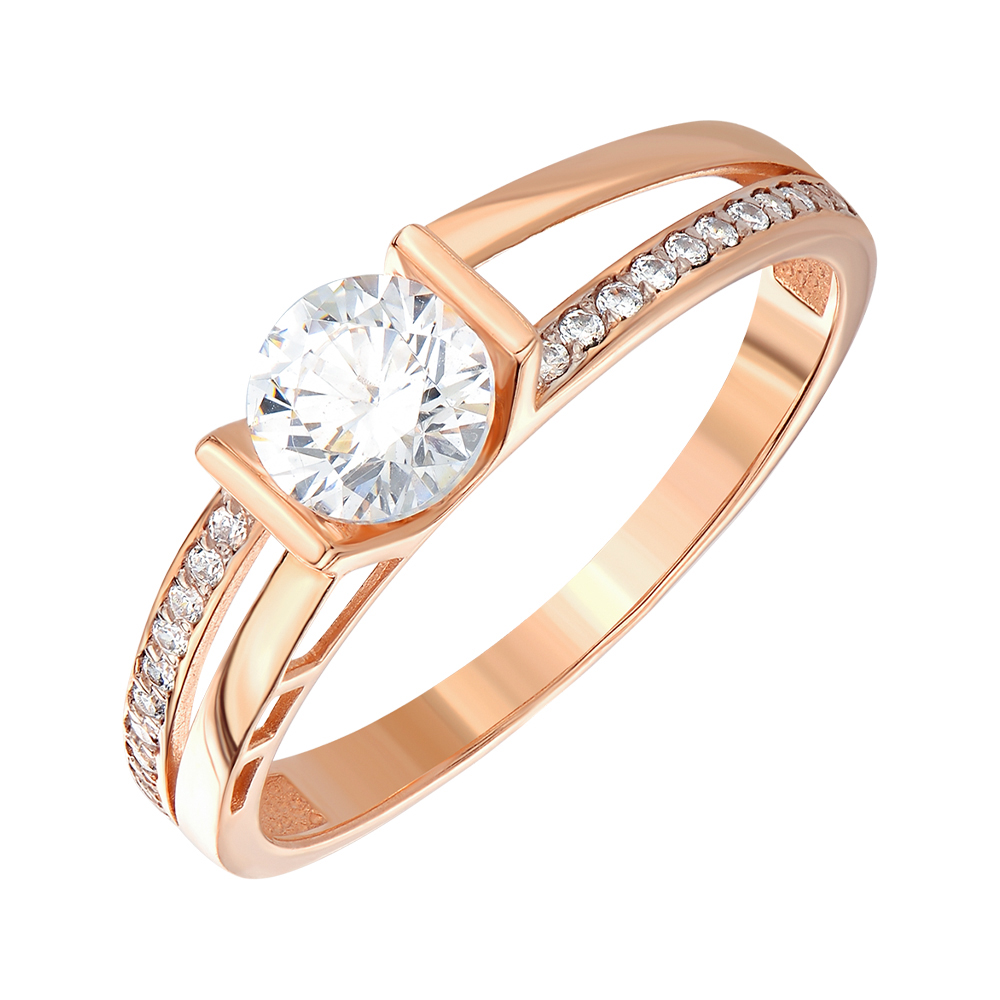 

Кольцо из красного золота с фианитом S Zirconia 000146046 18.5 размера